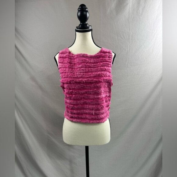 Hot Distressed Pink Denim Top - Picture 5 of 8